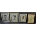 Collection of assorted architectural and similar coloured prints, classical designs, framed and