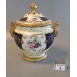 Early 20th Century Coalport porcelain pot-pourri vase and reticulated cover with inner lid,