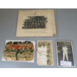 Box of assorted ephemera to include RAF military, early book markers, Victorian Christmas card dated