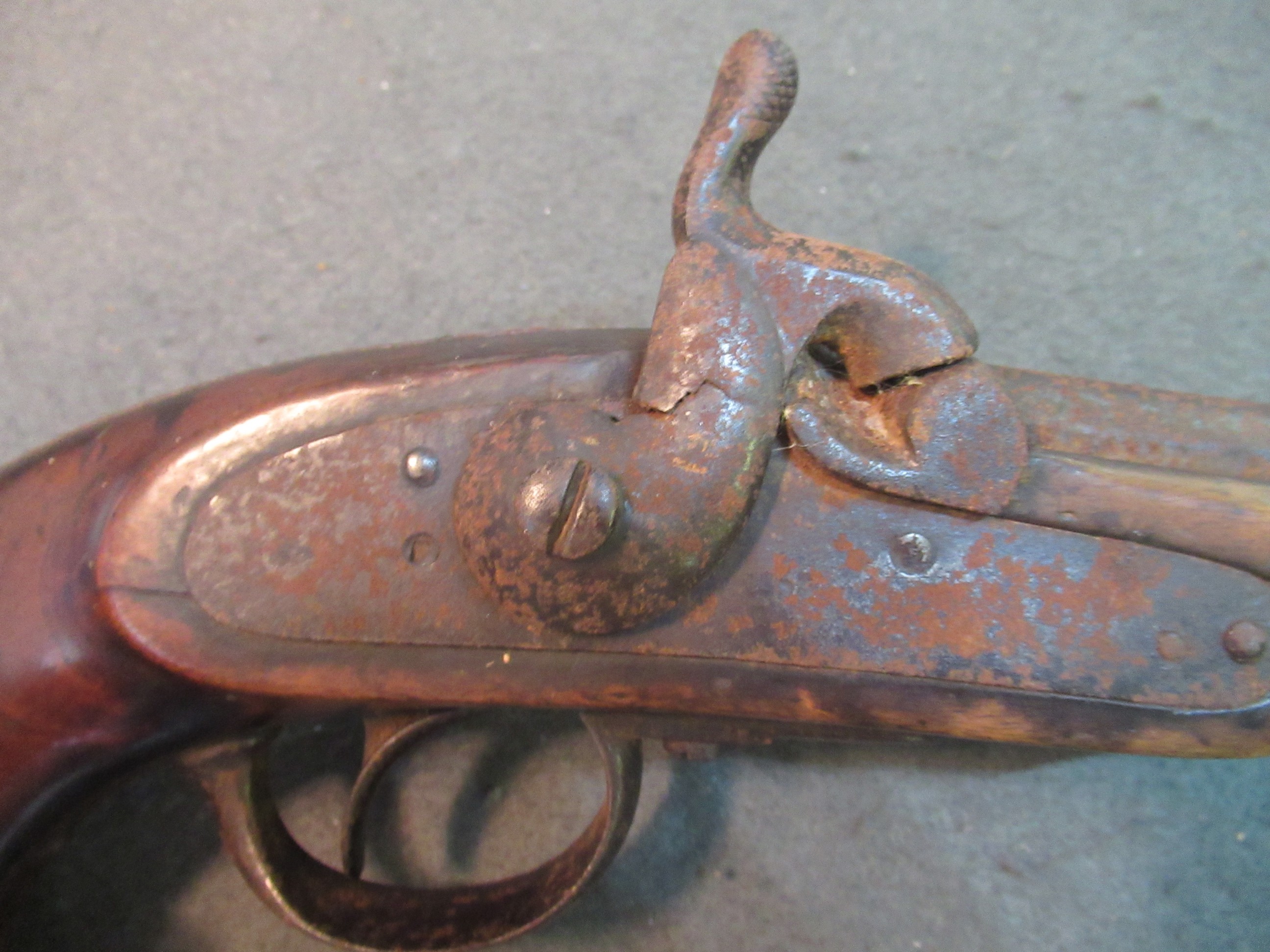 19th Century muzzle loading percussion pistol in sea service design. (B.P. 21% + VAT) Heavily - Image 5 of 7