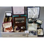 Collection of costume jewellery including a string of jet beads.(B.P. 21% + VAT)