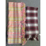 Two vintage check blankets in different colours. (2) (B.P. 21% + VAT)