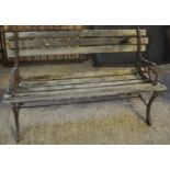 Weathered garden bench with metal ends. (B.P. 21% + VAT)