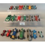 A collection of vintage playworn diecast crescent Dinky and other mainly Formula 1 and other