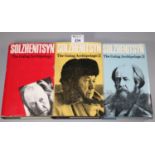 The Gulag Archipelago by Alexander Solzhenitsyn first edition complete works in three volumes. (B.P.