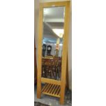 Modern beech bevel plate easel-type bedroom mirror. (B.P. 21% + VAT)