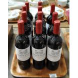 Eleven bottles of Chateau Belle Cure Bordeaux Superieur wine 2005, 13% vol, 750ml. (11) (B.P.
