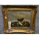 Harder (reproduction Dutch school), cattle watering, oils on metal. Modern, framed. (B.P. 21% + VAT)