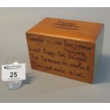20th Century 'Radio licence' savings type money box inscribed 'Here's a box for your coppers lest