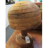 Milliners wooden hat stand on pedestal base. (B.P. 21% + VAT)