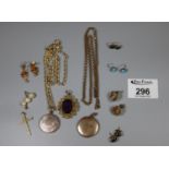 Collection of 9ct gold and gold plated jewellery.(B.P. 21% + VAT)