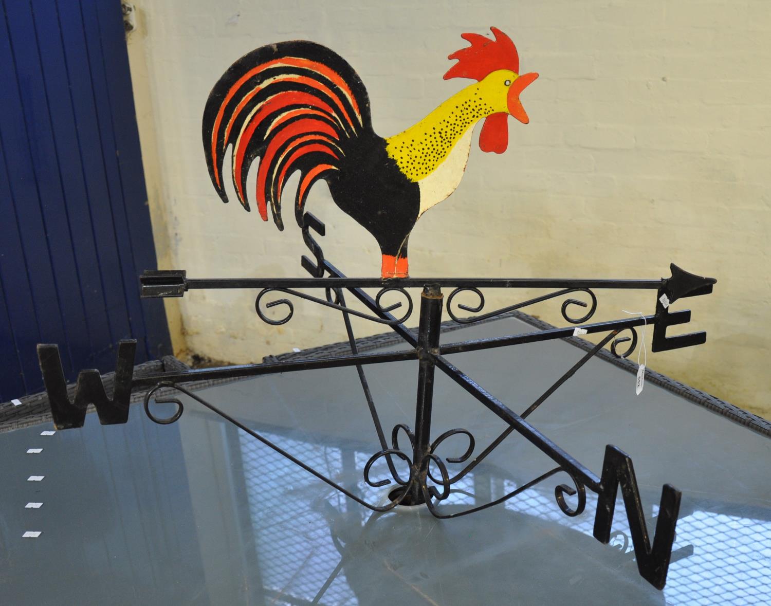 Novelty weathervane with painted cockerel. (B.P. 21% + VAT)