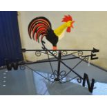 Novelty weathervane with painted cockerel. (B.P. 21% + VAT)