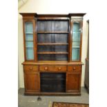 19th century oak two stage rack back dog kennel dresser. (B.P. 21% + VAT)