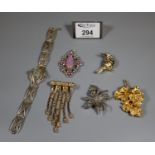 Collection of costume jewellery including a silver filigree bracelet. (B.P. 21% + VAT)
