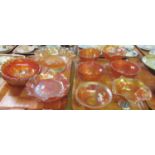 Two trays of orange carnival glass bowls. (2) (B.P. 21% + VAT)