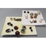 Collection of modern costume jewellery items, mainly clip-on earrings, together a Victorian silver