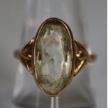 9ct gold gemset ring. Ring size N. Approx weight 3.5 gram. (B.P. 21% + VAT)