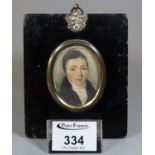 Early 19th century framed miniature of a young man. (B.P. 21% + VAT)