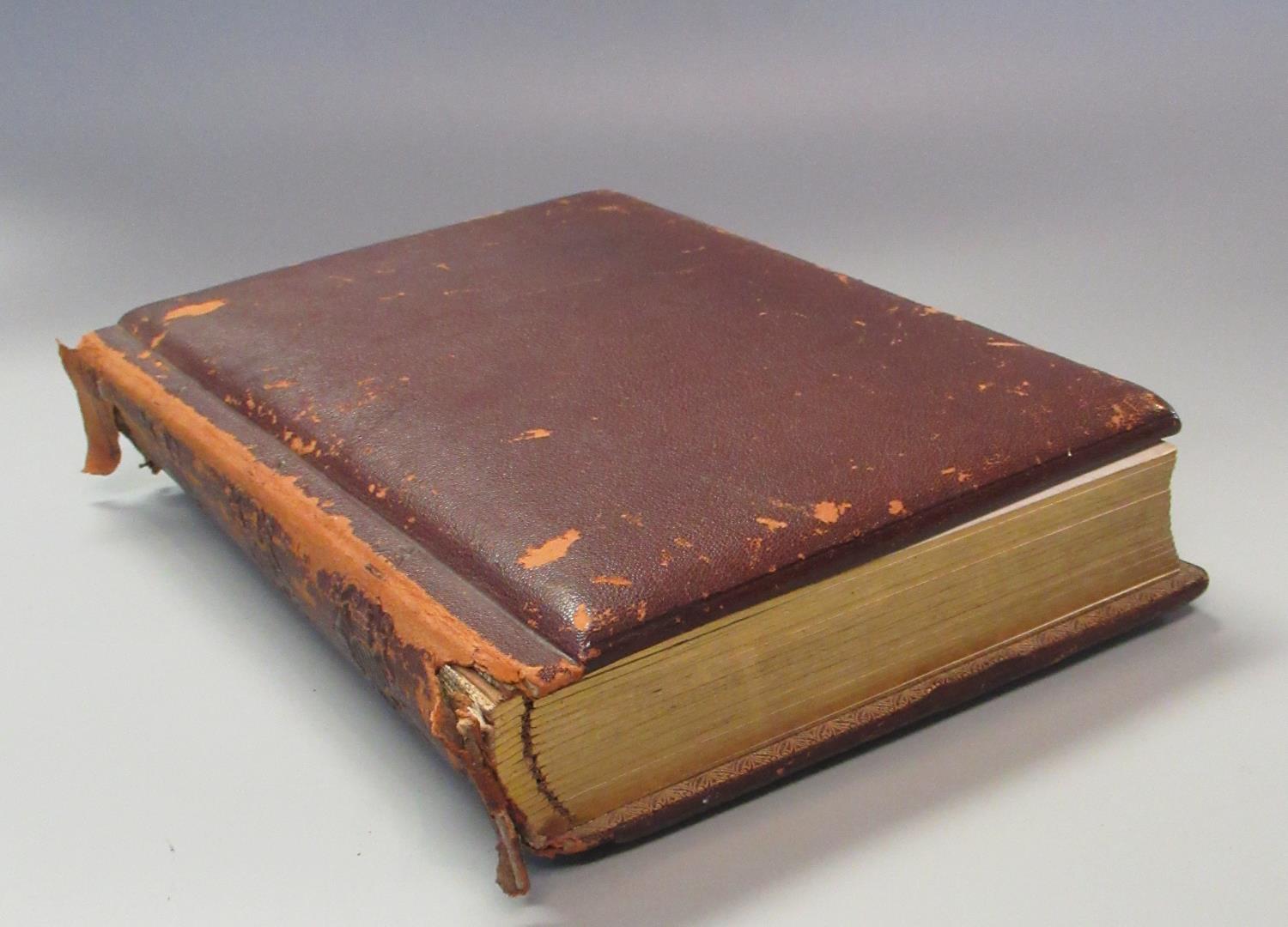 Late Victorian leather bound portrait album comprising black and white pictures. (B.P. 21% + VAT)