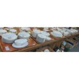 Six trays of Noritake china 'Margot' design Japanese porcelain china dinner and tea service to