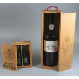 Finest reserve port, A Morgan, 20% vol, 75cl, in original wooden box or casket, together with two