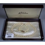 Baroque pearl necklace with 9ct gold ball clasp. (B.P. 21% + VAT)