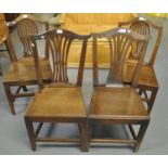 Two pairs of 19th Century oak camel back chairs. (4) (B.P. 21% + VAT)