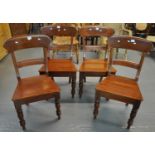 A set of four 19th Century stained oak bar back farmhouse chairs. (4) (B.P. 21% + VAT)