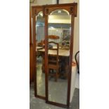 Pair of good quality Art Nouveau oak framed bevel plate mirrors of rectangular form. (2) (B.P. 21% +