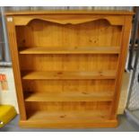 Modern pine free standing bookcase having three fixed shelves. (B.P. 21% + VAT)
