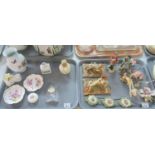 Two trays of assorted china to include: Royal Worcester 'Herbs' vase, Royal Worcester