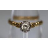 18ct gold and diamond solitaire ring. Ring size L&1/2. Approx weight 2.5 grams. (B.P. 21% + VAT)