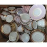 Box of assorted china to include: a selection of Duchess Winchester part tea and dinnerware in