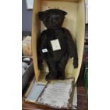 Steiff 1907 replica teddy bear dark brown, in original box with COA, limited edition of 3000. (B.