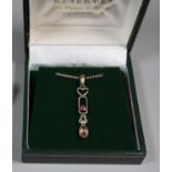 Silver Welsh Love Spoon pendant on chain. (B.P. 21% + VAT)