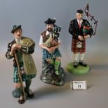 Three Royal Doulton bone china figurines to include; The Laird' HN2361, 'The Piper' HN2907 and '
