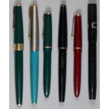 Bag of five Parker pens, together with one Waterman pen. (B.P. 21% + VAT)