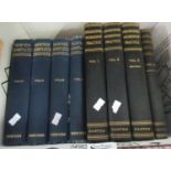 Box containing four volumes of 'Newnes Complete Engineer' published by Newnes, and four volumes