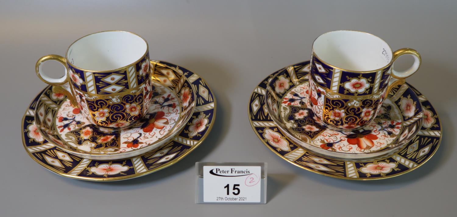 Two Royal Crown Derby Imari trio sets. (B.P. 21% + VAT)