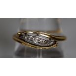 18ct gold and diamond ring. Ring size R. Approx weight 2.8 grams. (B.P. 21% + VAT)