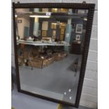 20th century bevel plate mirror with moulded wooden frame. 100 x 76 cm approx. (B.P. 21% + VAT)