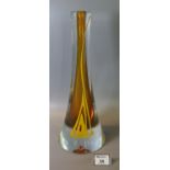Beranek handmade Czech Republic art glass vase of tapering and conical form. (B.P. 21% + VAT)