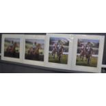 Group of four limited edition horse racing/ steeple chasing prints after Max Brandrett, to