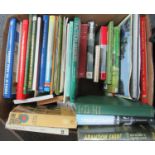 Box of assorted books to include: a library copy first edition of 'Abandoned Ship' by Richard F