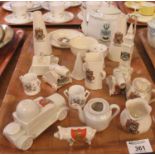 Tray of souvenir ware items; W.H Goss, Arcadian china, Shelley china etc including; various