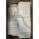 Box of 18th and 19th Century indentures, deeds etc, interesting lot. (B.P. 21% + VAT)