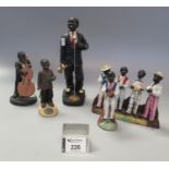 Box of composite and porcelain jazz men musical figurines. (B.P. 21% + VAT)