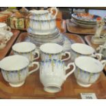 Tray of Royal Albert Crown China 'April Showers' design teaware to include; teacups, milk jug,