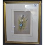 David Andrews, butterflies on thistles, signed, watercolours. 20 x 15cm approx, framed and